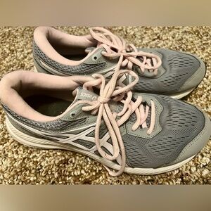 Asics Women's Gray and Pink Athletic Running Shoes